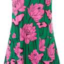 Wenrine Womens Summer Dresses Casual Floral V Neck Sleeveless Loose Boho Beach Tank Dress Sundress with Pockets (Small, Green)