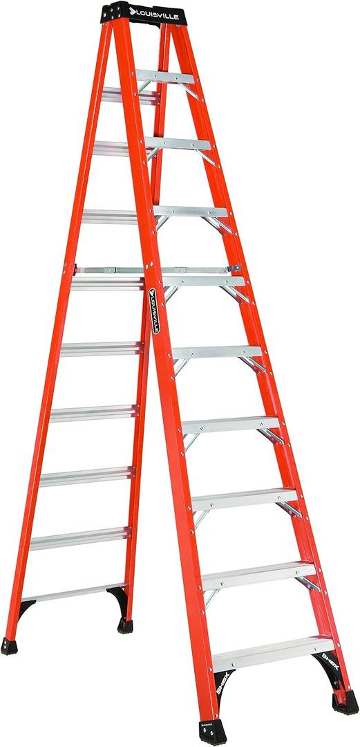 Louisville Ladder 10-Foot Fiberglass Step Ladder, 375-Pound Load Capacity, Type IAA, FS1410HD