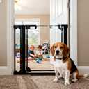 30.7" Tall Clear Acrylic Baby Gate 29.5"-37.8" Wide Pressure Mounted Clear Dog Gate Indoor - No Drill Auto Close, Walk Through Baby Gates for Stair & Doorways & Hallway