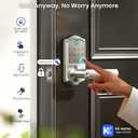 Veise Fingerprint Lock with Handle - APP Control, Smart Keypad Door Lock, Keyless Entry for Front Door, Electronic Digital Knob, Remote Grant, Satin Nickel, VE019