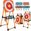 Axe Throwing Game for Backyard - 8 Throwing Axe & 8 Throwing Stars,24" Target,Yard & Outdoor Games for Adults and Family (Orange)