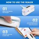 2 x 2 In 1 Mini Bag Sealer with Cutter, Rechargeable Heat Sealer, Portable Snack Bag Sealer for Plastic Bag Food Storage (Pure White)