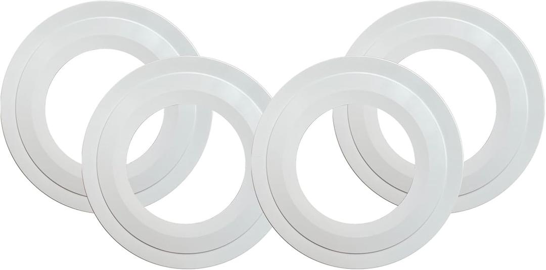 Soliseed Goof Rings for 5/6 Inch Recessed Lights,Can Light Trim Ring Cover,Outer Diameter 8.62 inches, Inner Diameter 4.76 inches,Plastic Design Flush Mount,White,4 Pack