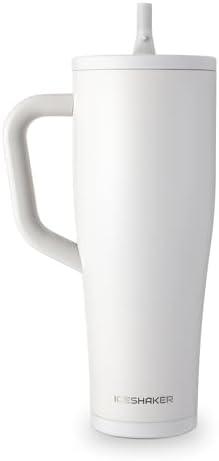 Ice Shaker 40 oz Tumbler with Handle and Straw | 40oz Sandy Beach | Cold for 30+ Hours | 2-in-1 Tumbler Shaker Bottle | Odor-Free 40 ounce Bottle for Water, Protein Shakes, Smoothies, Cocktails
