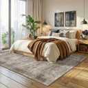 Homemate Washable Rug 8x10 Area Rugs - Vintage Faux Wool Rugs for Living Room Bedroom Dining Room - Non Slip Foldable Carpet Indoor Area Rug for Home Decor8'x10', Brown