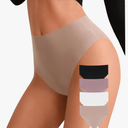 ASIMOON High Waisted Seamless Womens Bikini Underwear No Show Postpartum High Cut Cheeky Ladies Panties 4 Pack M