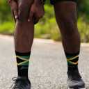 4 Pairs Jamaican Socks for Men Women Funny Dress Jamaican Flag Crew Socks Novelty Jamaica Souvenirs Gifts Party Favors Holiday Birthday Gifts