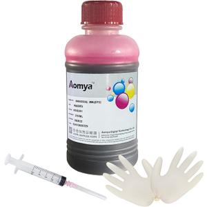 Aomya Ink Refill Kit 250ml Magenta Universal Dye Bulk Ink for Canon HP Epsn Brother Inkjet Printers Refillable Cartridge CISS CIS System (9 oz) with Syringe&Glove