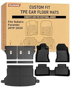 Floor Mats for Subaru Forester 2019-2024 Carbon Fiber Accessories,TPE All Weather Protection Floor Mats,Custom Fit Car Floor Liners Set