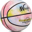 2 x Kids Basketball Size 3 (22"),Youth Basketball Size 5(27.5") for Beginner(Boys&Girls) Premium Rubber Indoor Outdoor for Age Under 12 (green-pink-blue-Mix)