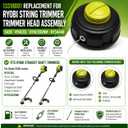 2PC Trimmer Replacement 313318001 Head for Ryobi S430 4 Cycle RY34440 RY4CSS RY4CSSVNM/EXPAND-IT Straight Shaft trimmer RYSST44 RY40ST01 RY15523A/ SS30 RY253SS/40V RY40250 RY40270 RY40290 Gas-Trimmer