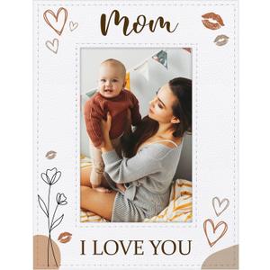 FaCraft Mothers Day Picture Frame - Mothers Day Gift for Mom from Daughter Son - New Moms First Mothers Day First Time Mom Gifts for Mother Wife - Wooden Photo Frame Birthday Gifts Home Decor