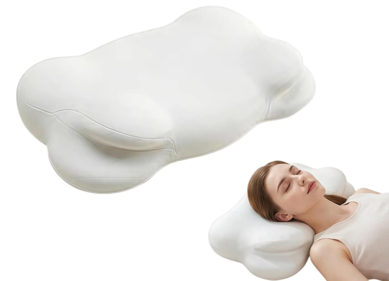 Cloud Pillow, Ergonomic Memory Foam Cervical Neck Support Pillow with Breathable Pillowcase, Dual Height Cloud Align Pillow for Side Back Stomach Sleepers