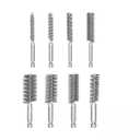 Stainless Steel Bore Brush, Metal Bristles Twisted, 8pcs Wire Brush for Drill 8 Size Set Multiple Diameter Options 1/4 Inch Hex Shank
