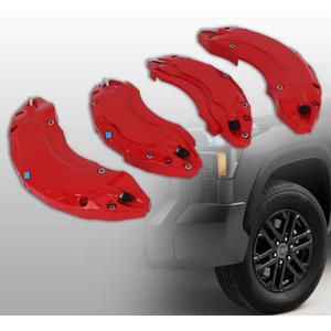 Caliper Covers Brake Compatible for Toyota Tundra 18 in 20 in Wheel Hub Fit Front and Rear Car Caliper Cover Accessories 2WD/4WD 2022-2025 Set of 4 Red