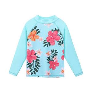 Girls Piece Swimsuit Long Sleeve Floral Bathing Suit UPF 50+ Summer Beach Swimwear Size 8 Ans