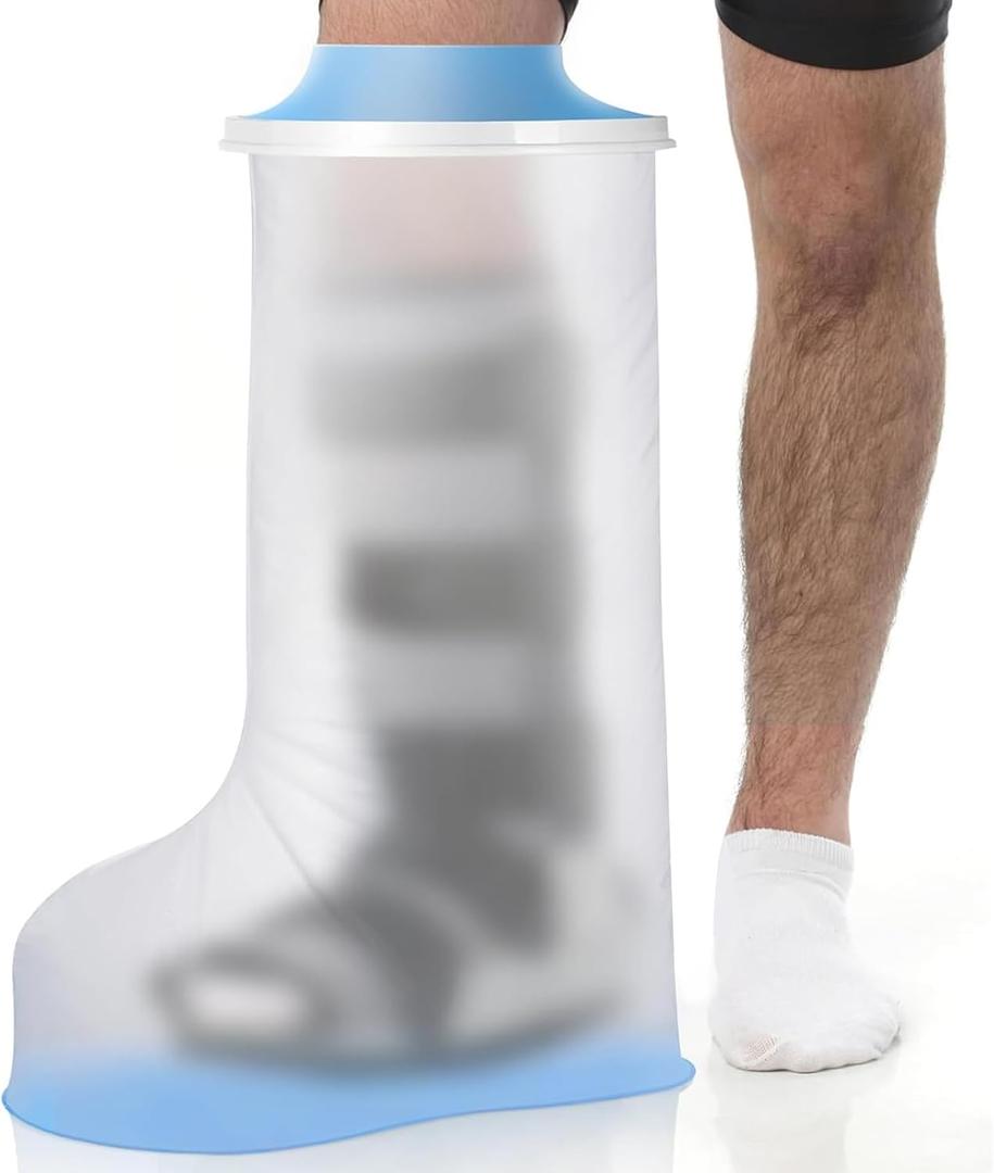 Waterproof Extra Wide Leg Cast Cover for Showering After Surgery with Non-Slip Bottom, Extra Large Waterproof Foot Protector Cover for Plus Size Adults, Lager Casts, Surgery Casts Boots, Reusable