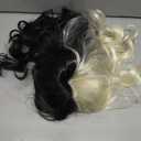 Half Black White Wig Witch Costume Accessory for Women Synthetic High-temperature Fiber Stage Performance Festival Party Halloween Cosplay