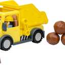 Bluey Dump Truck Toy Playset, Sturdy Working Toy Dump Truck with 2 Articulated Figures and 3 Huge Boulders, Construction Toys for Kids of Ages 3+