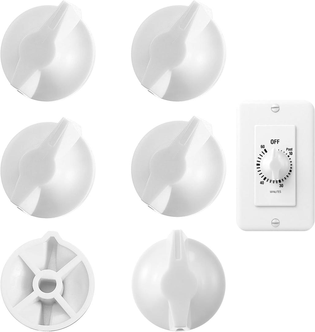 6Pcs Timer Knob Replacement, Timer Switch Knob Compatible with Intermatic - 146MT574, Timer Switch Parts FD Series Spring Wound Timers Timer Switch for Wall Timer Bathroom Fan Light Compatible