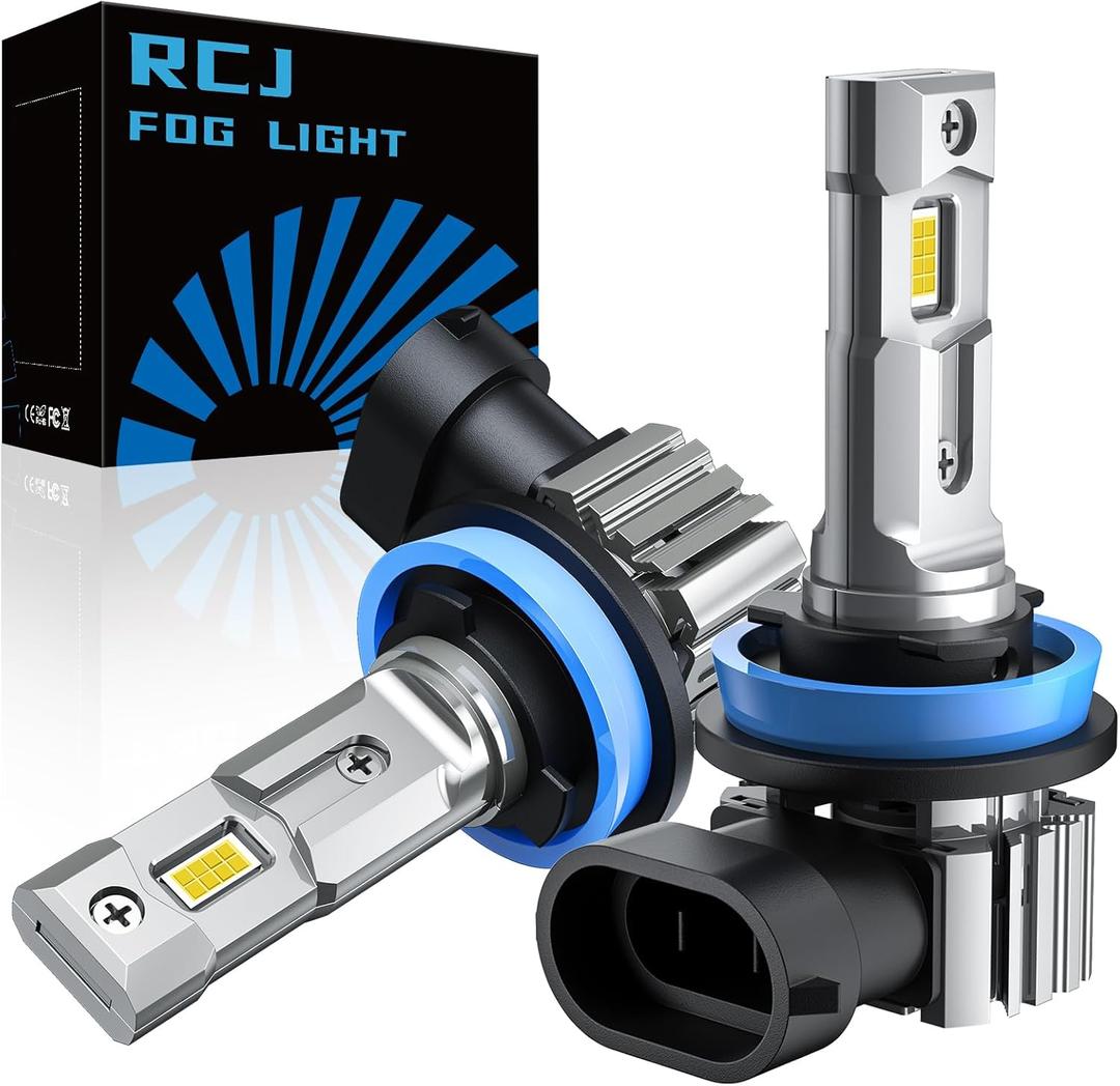 H11 Bulbs, H8 H9 Fog Light Bulbs 16000LM Super Bright 6000K Cool White, Real 1:1 Design, Plug and Play, Canbus Ready, Pack of 2