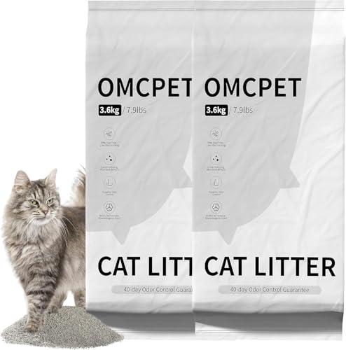 Mineral Cat Litter 15.8 lbs / 7.2 kg,Premium Bentonite Cat Litter Sodium-Based,Rose Scent Odor Control, Dust-Free, Strong Durability for All Self-Cleaning Litter Box