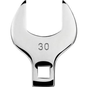 1/2'' Full Polish Drive Jumbo Crowfoot Wrench, Open End Wrench, Metric, 30mm, CR-V Steel, Tools for Mechanics Maintenance or Repairs, Access Fasteners in Tight Spaces Work Hard-To-Reach Areas