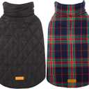 Kuoser Warm Dog Coat, Waterproof Dog Coats for X-Small Dogs, Adjustable Durable Doggie Winter Jacket Reversible Cozy Puppy Cold Weather Apparel from Small to Large Breed, RoyalBlue XS