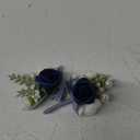 Ling's Moment Boutonniere for Men, 2pcs Groom Groomsmen Guest Boutonniere, Artificial Flowers for Wedding/Prom/Homecoming, etc.Navy White Ranunculus (Blu-navy & White Ranunculus)