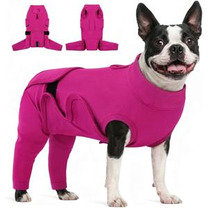 Koeson Adjustable Dog Recovery Suit for Hind Legs, Soft Dog Surgery Recovery Suit with Long Back Sleeves, Rear Leg Sleeve to Stop Licking for Medium Dogs, Pet Surgery Shirt Female Male, M
