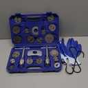 Orion Motor Tech 24pc Brake Caliper Compression Tool Set, Heavy Duty Brake Piston Compressor Tool and Wind Back Tool Kit for Brake Pad Replacement, Universal Disc Brake Caliper Tool Set with Blue Case