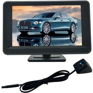 Blind Spot Camera with 5 BSD Monitor Kit, HD 1080P Monitor Side View Camera Kit, Door Tape Mounted Blind Spot Cam Black