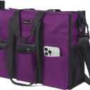 TOPDesign Utility Water Resistant Tote Bag with 22 Pockets, Top Zipper Closure & Thick Bottom Support, for Working Women