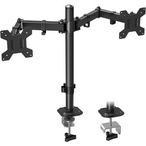MOUNTUP Dual Monitor Desk Mount, Max 32 Inch up to 17.6lbs, Fully Adjustable Dual Monitor Arm for 2 LCD Screens, Double Monitor Stand with C-Clamp and Grommet Base