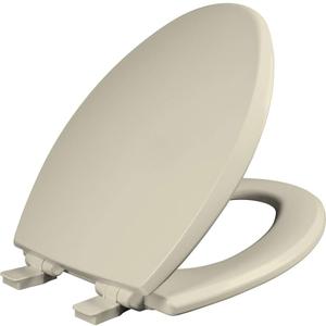 Mayfair Cassel Slow Close Toilet Seat, Easy Clean, Non Slip Premium Wood Seat, Easy Install, Made in USA, Elongated, Bone