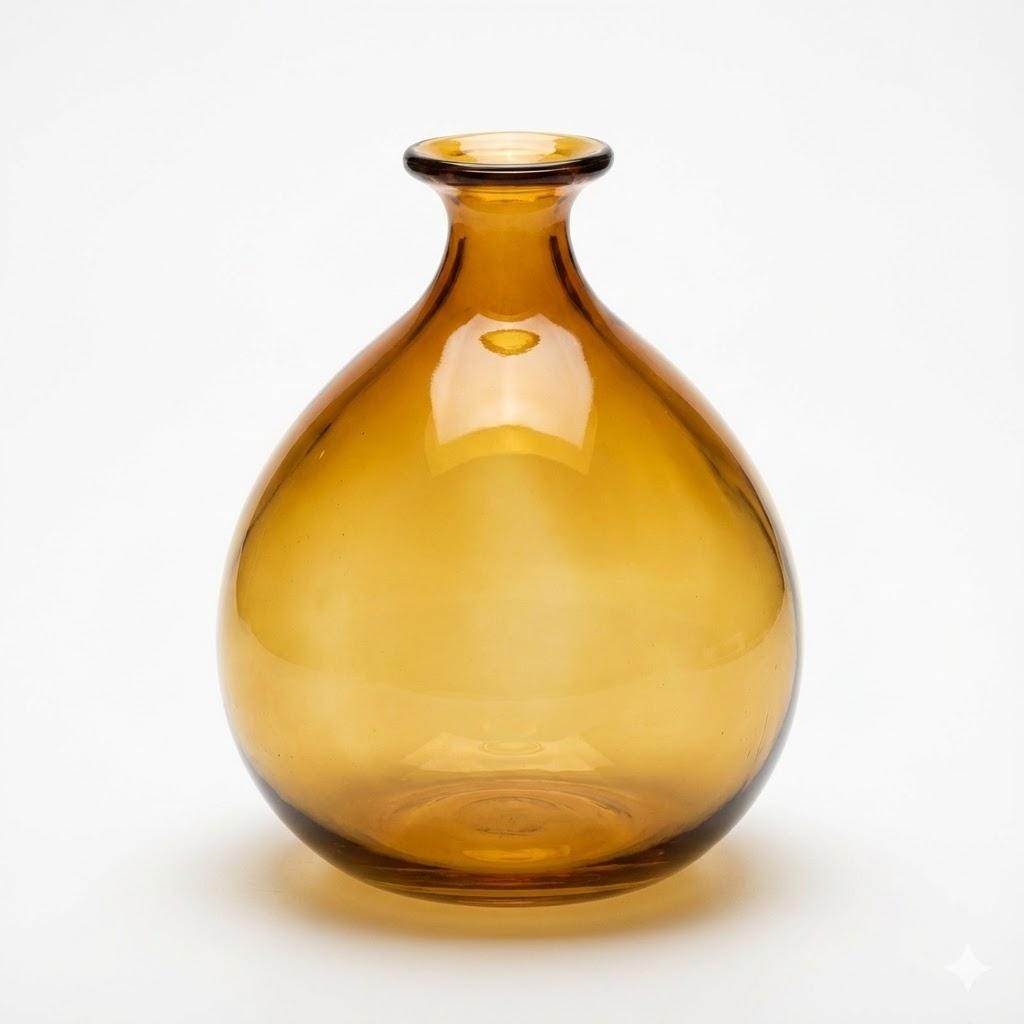 HD 10in Amber Glass Vase