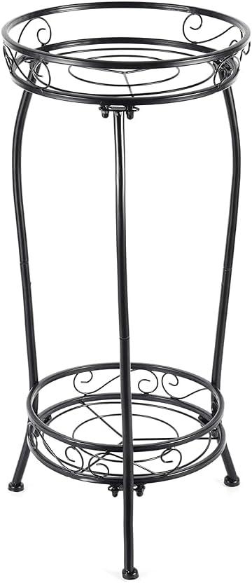 Kavlium Plant Stand Indoor OutdoorTall Black Metal Rustproof Stable Plant Stands2 Tier 27.1 inch Multiple Plant Rack Holder Rack Flower Pot Stand Heavy Duty Plant Shelf