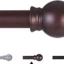 Thestoa Brown Curtain Rods for Windows 48 to 84-92 Inch, Stainless Steel Long Curtain Rods for Bedroom, Living Room, Kitchen, Farmhouse, Outdoor Brown