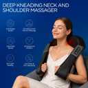 Shiatsu Neck and Back Massager with Heat, Electric Deep Tissue 4D Kneading Massage for Shoulder, Back, Neck and Full Body Muscle Pain Relief, Home, Car, Office Use PJ100, Black