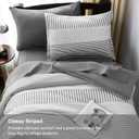 Twin Comforter Set,Classic Striped Design Comforter Set 5 Pieces,Gray Bedding Sets for College,Simple Neutral-Style Comfortable Comforter Set for Dorm