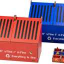 Flame-Shaped Pencil Holder (Includes 3 Flame-Themed Mini Figurines) Fun Office Desk Decor Accessory Gift for Teachers and Children (Green and light blue)