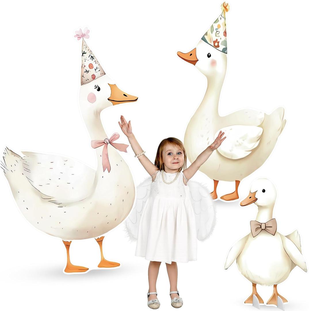 3 Pcs Gender Reveal Decorations Large Sign Set Baby Shower Birthday Supplies 1st Birthday Party Centerpieces for Baby Shower Photo Props(Silly Goose,Large)