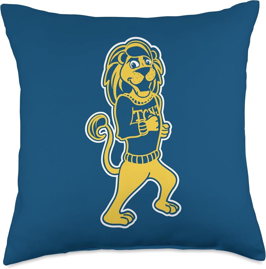 The College of New Jersey TCNJ Roscoe The Lion Spirit Mascot Throw Pillow