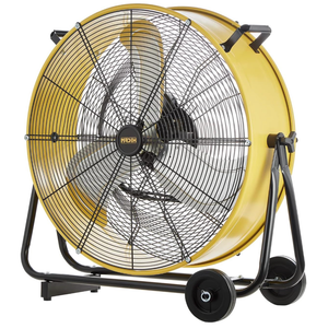 HiCFM DC Motor Drum Fan, 6100 CFM High-velocity Air Circulator with 360-degree Pivoting Head 3-speed 1/12 HP Motor Large Airflow Turbo Shop Floor Fan 