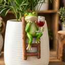 Frog Garden Decor - Mini Resin Frogs Figurines, Waterproof Garden Frogs Outdoor Decor for Patio,Flower Pot & Indoor Shelf,Funny Garden Decor Frog Ornament Gift for Plant Lovers (Style 2)