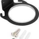 3.9in Hairdryer Holder, Wall Mounted Hair Dryer Hanger with Screws, Space Aluminum Hair Dryer Holder Rack for Bathroom, Makeup Room, Salon, Black