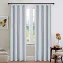 NICETOWN Blackout Curtain Liners for Sheer Curtains, Cold Heat Light Noise Blocking Liners with Rings: Easy to Open and Closed, Thermal Liners for 84 inches Long Curtains, 1 Pair, 50" x 80" Per Panel