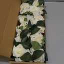 4PCS Candle Rings, Floral Candle Wreath Rings, Silk Roses Hydrangea Flowers Candle Wreaths Rings for Table Centerpieces Wedding Valentine's Day Party Decor (Cream White)