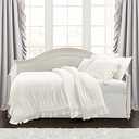 Lush Decor Reyna Soft Knitted Ruffle Blanket/Coverlet, Daybed, White