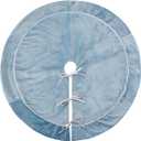 Bunny Chorus Christmas Tree Skirt: 36 Inch Blue and Silver Luxury Velvet Plush Fur Christmas Tree Skirts, Vintage Bright Xmas Tree Holiday Decorations for Christmas Indoor Outdoor Dcor Home Supplies